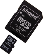 Kingston microSDHC 4Gb class 4 + адаптер
